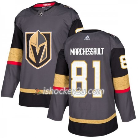 Mænd NHL Vegas Golden Knights Trøje Jonathan Marchessault 81 Adidas 2017-2018 Grå Authentic